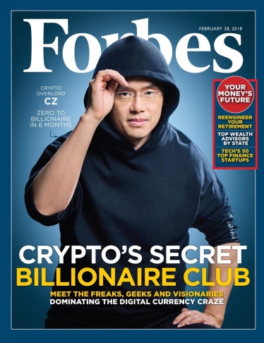 CZ, Binance, Forbes /VIRGILE SIMON BERTRAND FOR FORBES