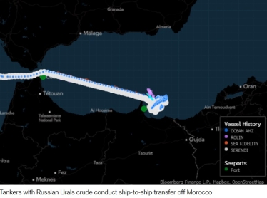 Новим місцем перевалки російської нафти в Середземному морі став марокканський Надор – Bloomberg /Фото 1