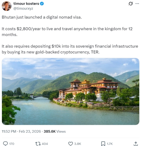 Бутан запускає крипто-візу для цифрових пілігримів за $2800 4