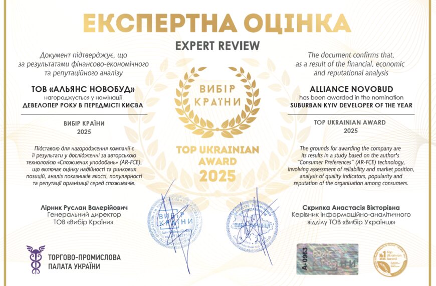 Alliance Novobud: Девелопер року 2025 передмістя Києва