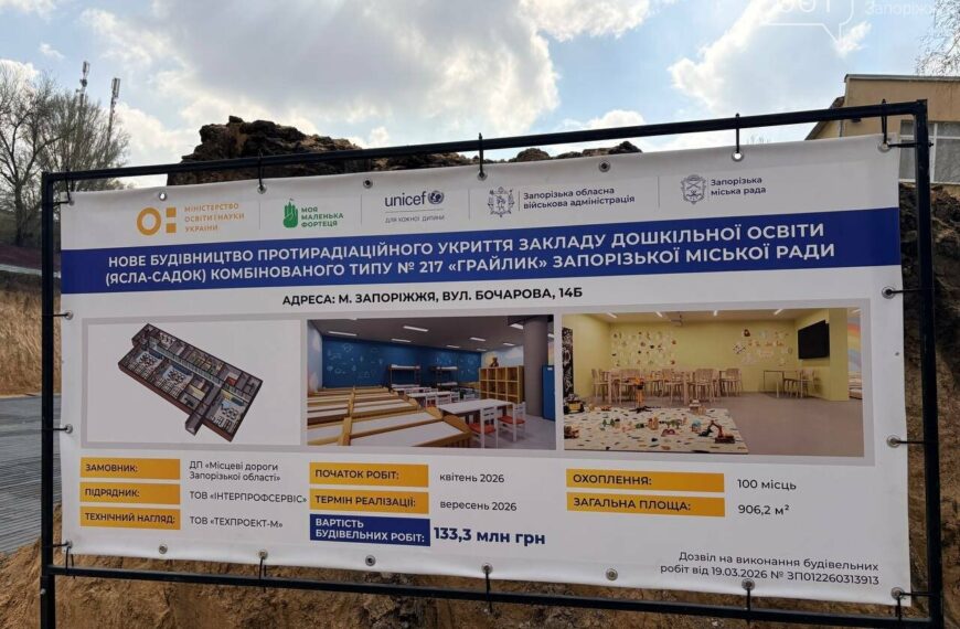 Запоріжжя: підземні садки – нова інвестиція в безпеку