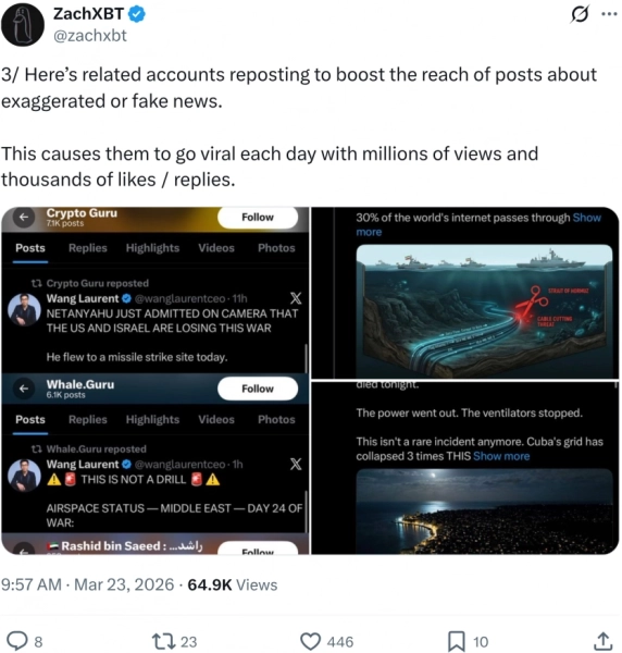 Ончейн-детектив викрив криптошахраїв, які заробляли на фейках у Х про війну на Близькому Сході 12