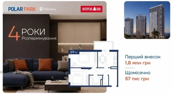 Розстрочка до 4 років на двокімнатні апартаменти — вигідна акція
